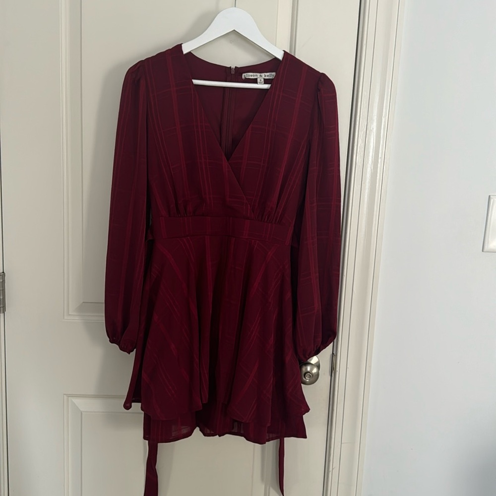 Allison and Kelly burgundy wrap dress (size small)